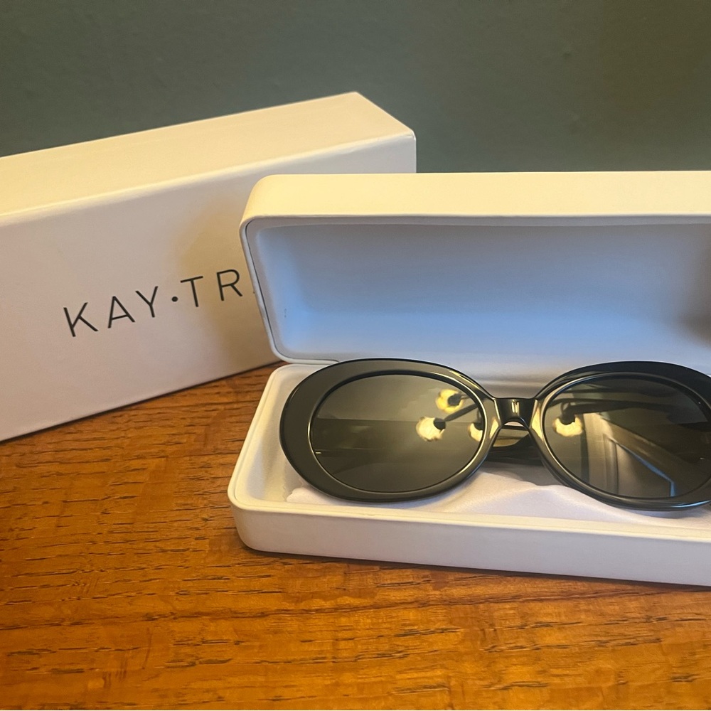 Black Oval Sunglasses-  Mara - Polished Black, KayTran x Aiori